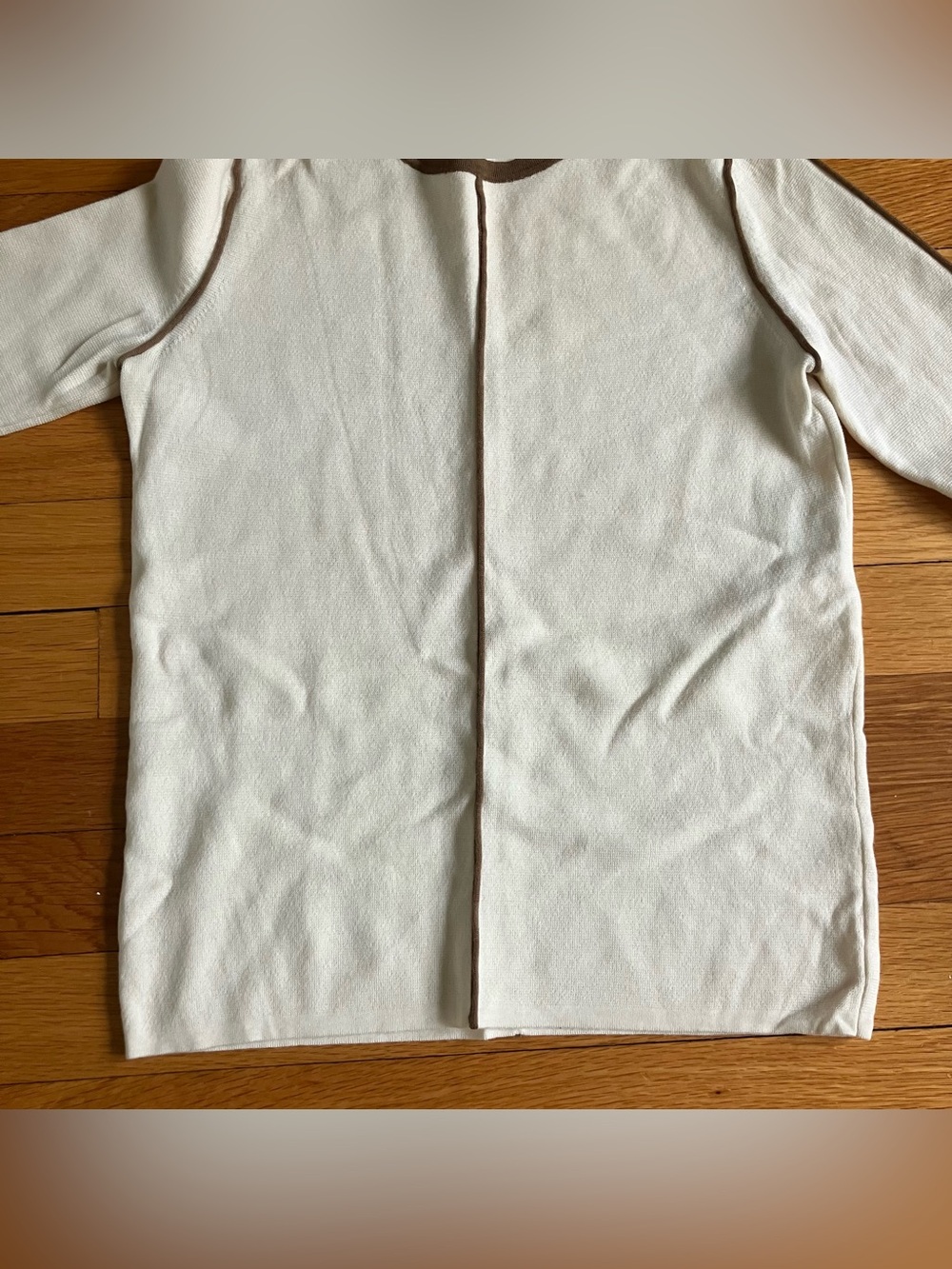 MaxMara Cream Brown Knit Wool Minimalist Sophisticate Sweater XS Extra Small - Picture 6 of 10